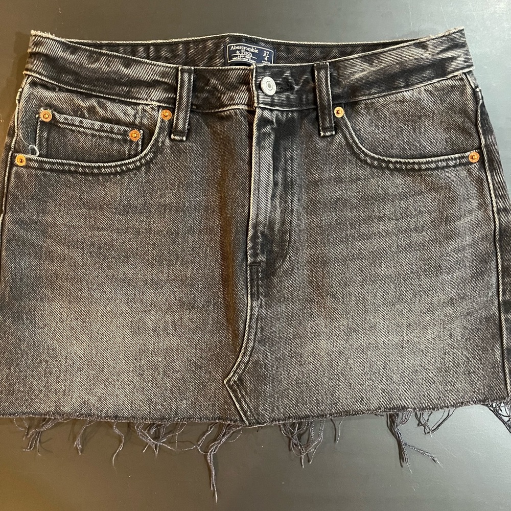 Abercrombie and Fitch black jean skirt size 27/4. Like new!